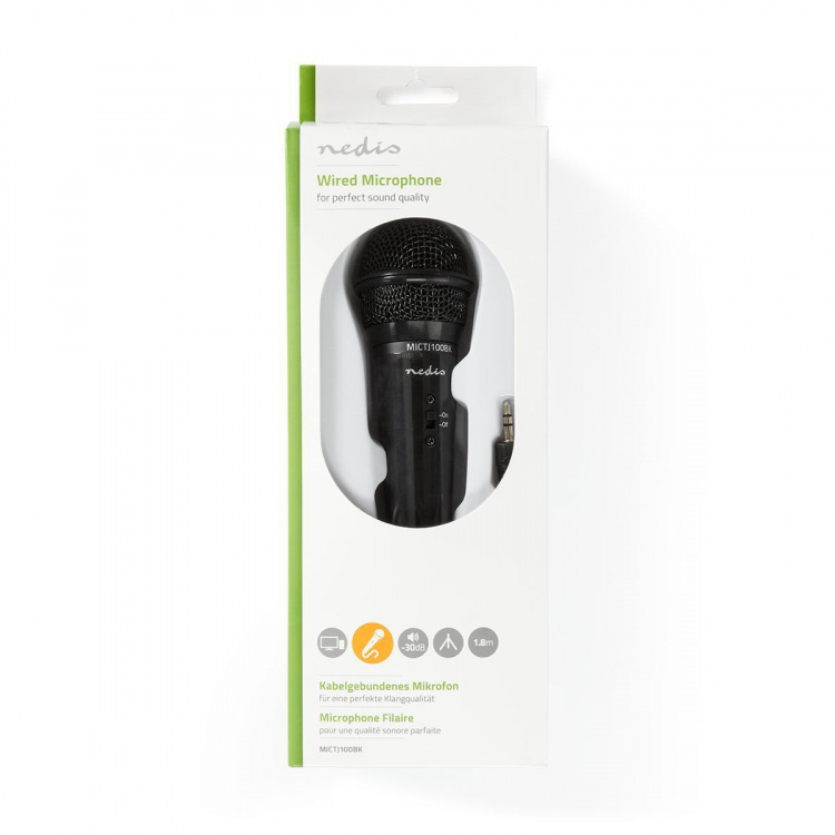 Nedis Mikrofoni | Käyttötarkoitus: Älypuhelin / Kannettava / Pöytätietokone / Tabletti | Langallinen | 1x 3.5 mm