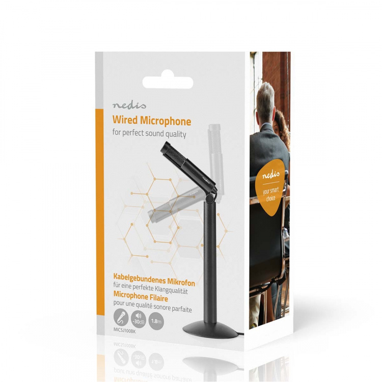 Nedis Mikrofoni | Käyttötarkoitus: Älypuhelin / Kannettava / Pöytätietokone / Tabletti | Langallinen | 1x 3.5 mm Nedis Mikrofoni | Käyttötarkoitus: Älypuhelin / Kannettava / Pöytätietokone / Tabletti | Langallinen | 1x 3.5 mm