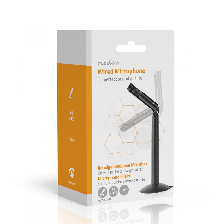 Nedis Mikrofoni | Käyttötarkoitus: Älypuhelin / Kannettava / Pöytätietokone / Tabletti | Langallinen | 1x 3.5 mm Nedis Mikrofoni | Käyttötarkoitus: Älypuhelin / Kannettava / Pöytätietokone / Tabletti | Langallinen | 1x 3.5 mm