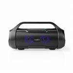 Nedis Bluetooth® Party Boombox | 6 tuntia | 2.0 | 80 W | Median toisto: AUX / Micro SD / USB | IPX5 | Linkitettävä | Kantokahva | Juhlavalot | Musta