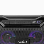 Nedis Bluetooth® Party Boombox | 6 tuntia | 2.0 | 80 W | Median toisto: AUX / Micro SD / USB | IPX5 | Linkitettävä | Kantokahva | Juhlavalot | Musta