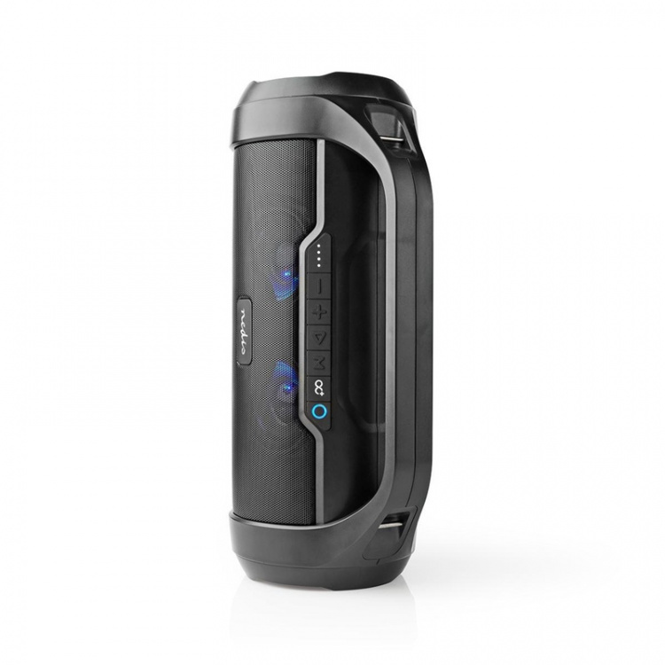 Nedis Bluetooth® Party Boombox | 6 tuntia | 2.0 | 80 W | Median toisto: AUX / Micro SD / USB | IPX5 | Linkitettävä | Kantokahva | Juhlavalot | Musta