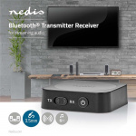 Nedis Bluetooth ® lähetin/vastaanotin | Tuloliitäntä: 1x AUX | Lähtöliitäntä: 1x AUX | SBC | Enintään 1 laite | Jopa 6 tuntia | Automaattinen virrankatkaisutoiminto | Musta