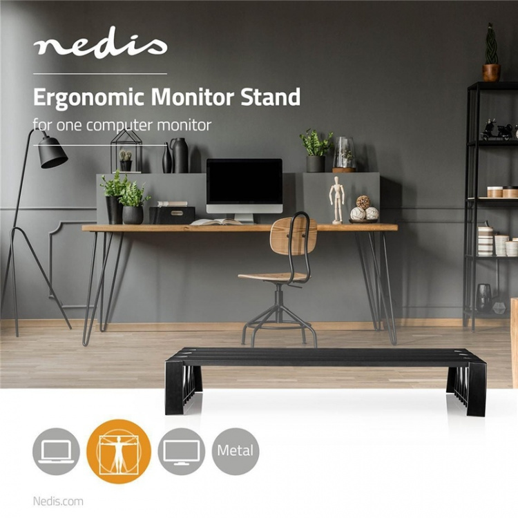 Nedis Monitoriteline | Ergonomia: Yes | Maksimi kantokapasiteetti: 16 kg | Yleismalli | Säädettävä korkeus: Ei