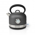 Nedis Vedenkeitin | 1.7 l | Ruostumaton Teräs | Harmaa | Lämpötilailmaisin | Pyörivä 360 astetta | Piilotettu lämmityselementti | Strix® ohjain | Tyhjäksi kiehumisen suoja