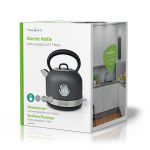 Nedis Vedenkeitin | 1.7 l | Ruostumaton Teräs | Harmaa | Lämpötilailmaisin | Pyörivä 360 astetta | Piilotettu lämmityselementti | Strix® ohjain | Tyhjäksi kiehumisen suoja