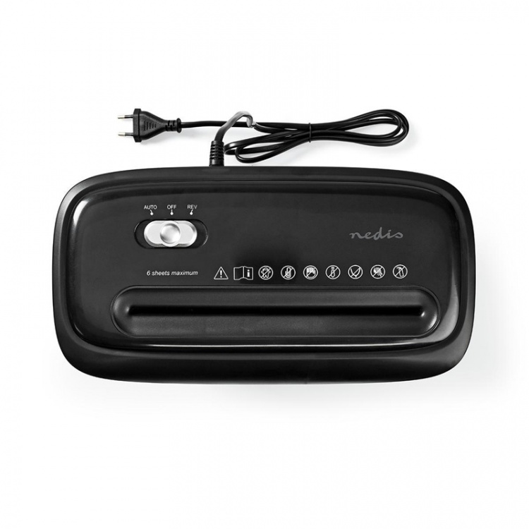 Nedis Paperisilppuri | Poikkileikkaus | 6x A4-sivuja | 12 l | Turvastandardi: DIN 4 | 300 W | Musta