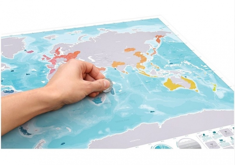 Ocean Scratch Map - kartta, johon raaputat paikkoja, joissa olet käynyt