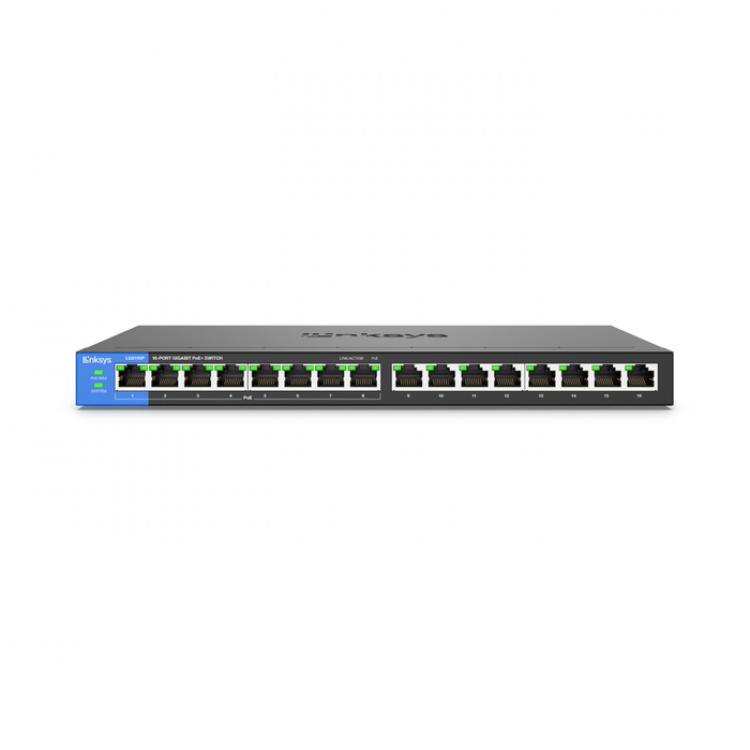 Linksys LGS116P 16-portars Nätverksswitch Gigabit Preowned Grade B