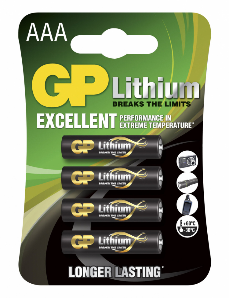 GP Lithium AAA 4 kpl (B) GP Lithium AAA 4 kpl (B)