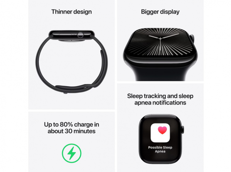 Apple Watch Series 10 GPS + LTE 42 mm Alumiini (hopea)
