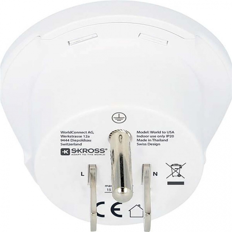 SKROSS Matka-adapteri Maailma-USA Maadoitettu SKROSS Matka-adapteri Maailma-USA Maadoitettu