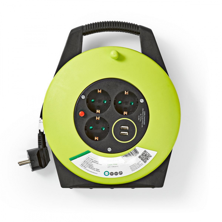 Nedis Johtokela | Maadoitettu virtaliitin | 10.0 m | 3000 W | 16 A | Maadoituksen tyyppi: Sivukontaktit | 230 V AC 50/60 Hz | Pistokannan kulma: 90 ° | H05VV-F 3G1.5mm² | Sulake: Kyllä | Musta / Vihreä Nedis Johtokela | Maadoitettu virtaliitin | 10.0 m | 3000 W | 16 A | Maadoituksen tyyppi: Sivukontaktit | 230 V AC 50/60 Hz | Pistokannan kulma: 90 ° | H05VV-F 3G1.5mm² | Sulake: Kyllä | Musta / Vihreä