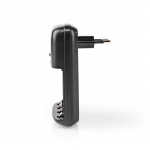 Nedis NiMH akkulaturi AA / AAA | 1.2 / 9 V DC | 0.5 A A | Trickle-lataus | Euro/Tyyppi C (CEE 7/16) | Akun tyyppi: AA / AAA / E-paristo | Musta