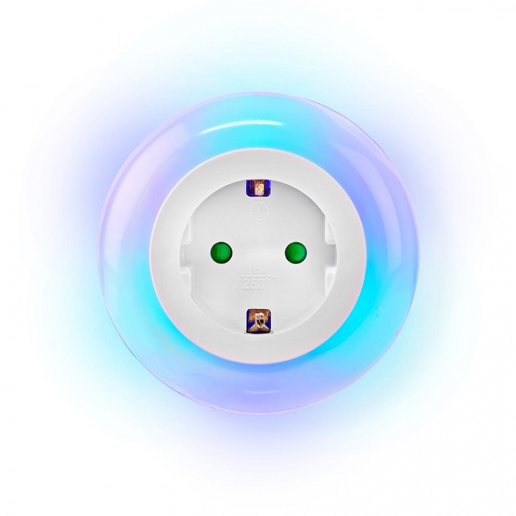 Nedis Plug-In LED Yövalo | Hämärätunnistin | 3680 W | 10 lm | Sininen / Valkoinen / Vihreä