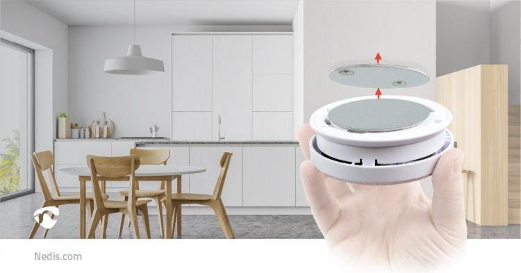 Nedis Ilmaisimen kiinnitys | Halkaisija: 39.4 mm | Magneettinen | Kiinnitysteippi | Hopea Nedis Ilmaisimen kiinnitys | Halkaisija: 39.4 mm | Magneettinen | Kiinnitysteippi | Hopea