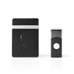 Nedis Langaton Ovikellosarja | Paristokäyttöinen | 3 V DC | 1x CR2032 | Äänenvoimakkuus: 80 dB | Signaalin kantama: 300 m | IP44 | 36 Melodiaa | 1 Vastaanotin | Musta