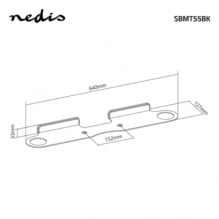 Nedis Soundbar-teline | Sopii käytettäväksi: Sonos® Beam™ | Seinä | 5 kg | Kiinteä | ABS-Muovi / Teräs | Musta
