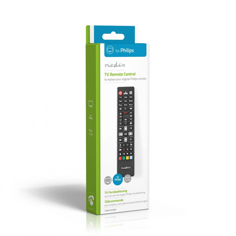 Nedis Kaukosäädin | Sopii laitteeseen: Philips | Kiinteä | 1 Laite | Ambilight -näppäin / Netflix -näppäin | Infrapuna | Musta