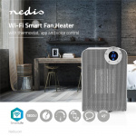Nedis SmartLife keraaminen PTC-tuuletinlämmitin | 1800 W | 3 Lämpöasetusta | Oskillaatio | Näyttö | 15 - 35 °C | Android™ / IOS | Valkoinen