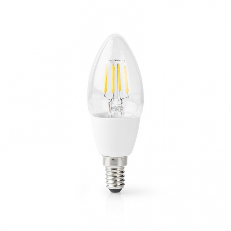 Nedis SmartLife LED Filamenttilamppu | E14 | 400 lm | 5 W | Lämmin Valkoinen | 2700 K | Lasi | Android™ / IOS | Kynttilä | 1 kpl Nedis SmartLife LED Filamenttilamppu | E14 | 400 lm | 5 W | Lämmin Valkoinen | 2700 K | Lasi | Android™ / IOS | Kynttilä | 1 kpl