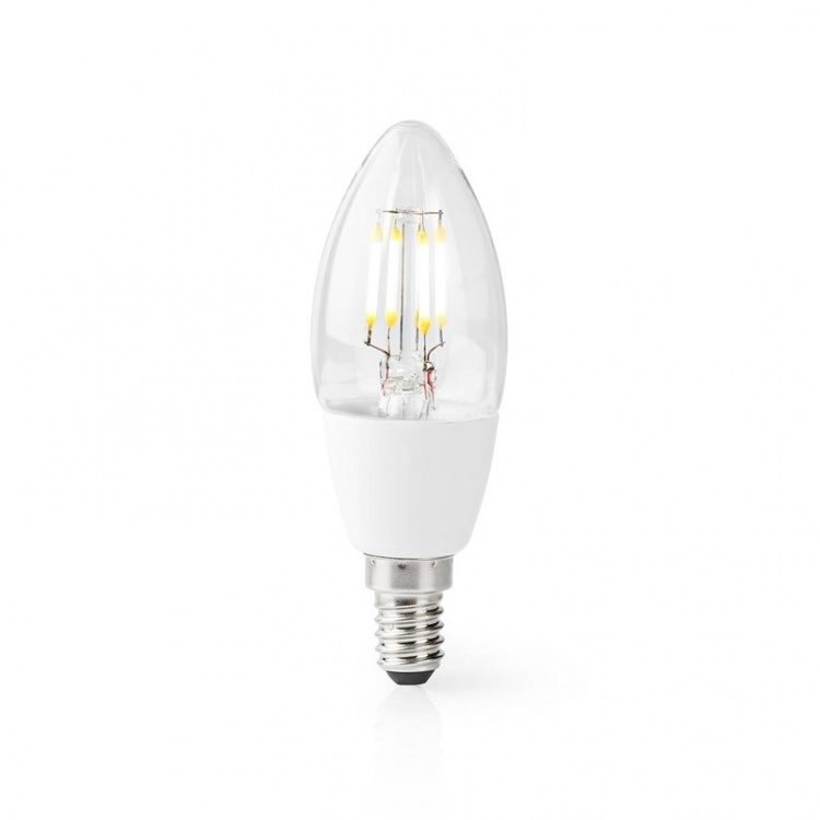 Nedis SmartLife LED Filamenttilamppu | E14 | 400 lm | 5 W | Lämmin Valkoinen | 2700 K | Lasi | Android™ / IOS | Kynttilä | 1 kpl Nedis SmartLife LED Filamenttilamppu | E14 | 400 lm | 5 W | Lämmin Valkoinen | 2700 K | Lasi | Android™ / IOS | Kynttilä | 1 kpl