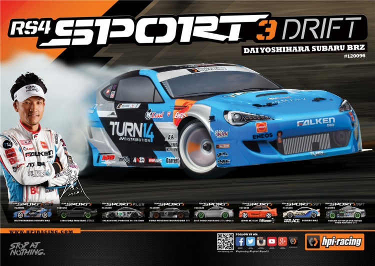 HPI RS4 Sport 3 Drift Dai Yoshihara Subaru BRZ 1:10 Electric Onroad HPI RS4 Sport 3 Drift Dai Yoshihara Subaru BRZ 1:10 Electric Onroad