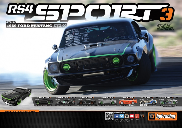 HPI RS4 Sport 3 1969 Ford Mustang VGJR VGJR RTR-X 1:10 Sähköinen Onroad-ajoneuvo