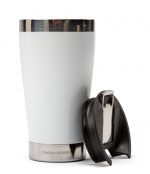 Orrefors Jernverk Tyhjiöeristetty muki pullonavaajalla, valkoinen Orrefors Jernverk Tyhjiöeristetty muki pullonavaajalla, valkoinen