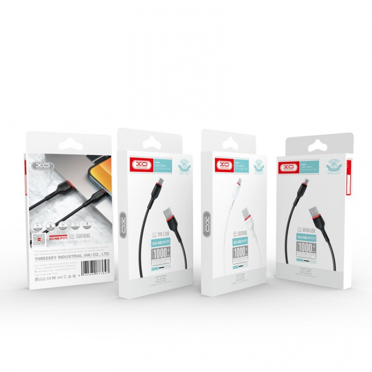 XO USB - USB-C-kaapeli, 1,0 m, 2,4A, musta XO USB - USB-C-kaapeli, 1,0 m, 2,4A, musta