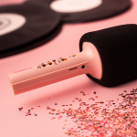 Maxlife MXBM-600 - Langaton karaokemikrofoni, jossa on sisäänrakennettu kaiutin, vaaleanpunainen väri