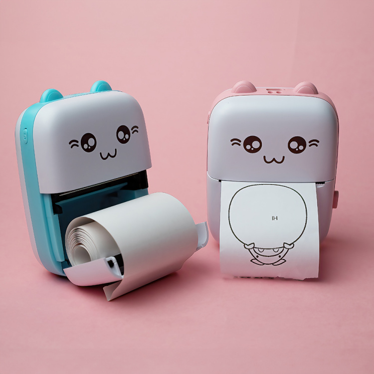 Maxlife MXTP-100 Lämpötulostin - Kannettava minitulostin Bluetoothilla, vaaleanpunainen väri 