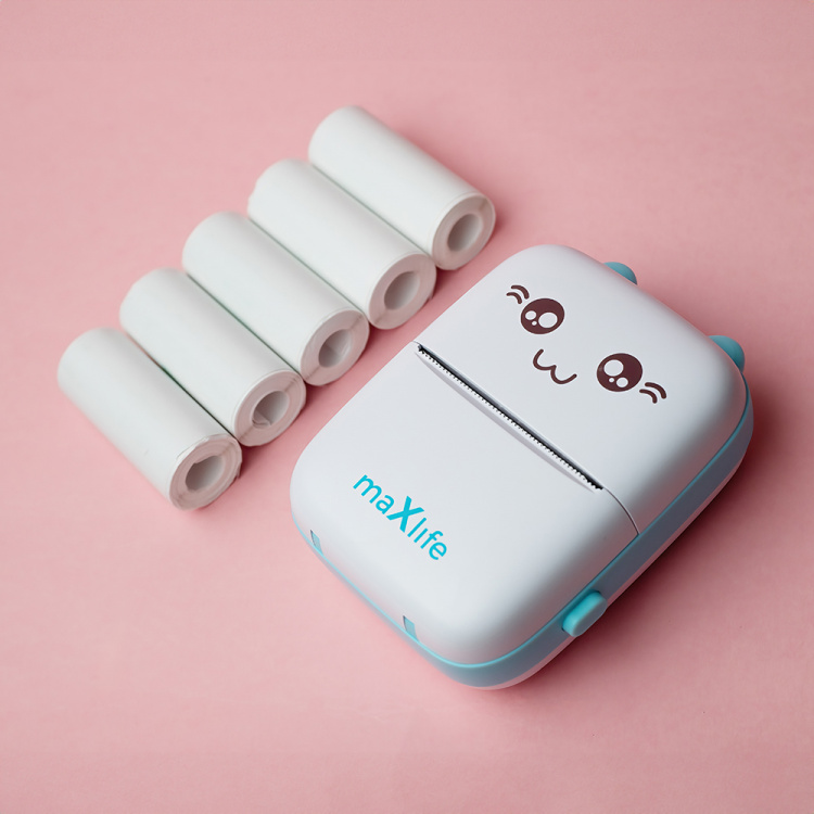 Maxlife MXTP-100 Lämpötulostin - kannettava minitulostin Bluetoothilla, sininen
