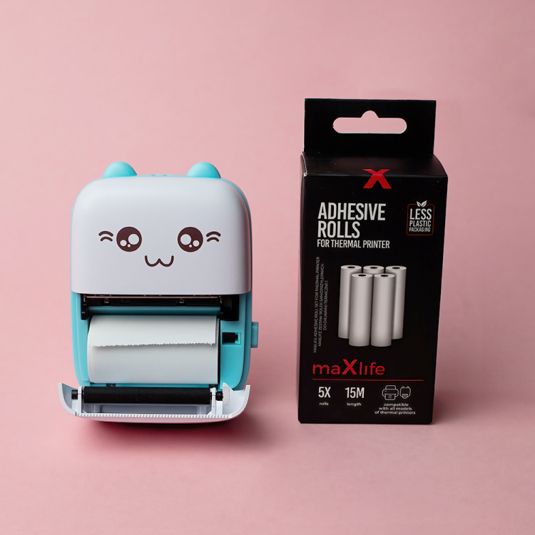 Maxlife MXTP-100 Lämpötulostin - kannettava minitulostin Bluetoothilla, sininen