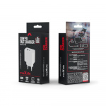 Maxlife MXTC-06 - PD QC seinälaturi 1x USB-C, 1x USB, 30W, valkoinen