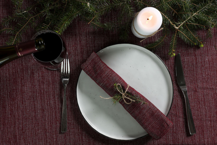 Kosta Linnewäfveri Eliza 6-pack servetter, Vinröd Kosta Linnewäfveri Eliza 6-pack servetter, Vinröd