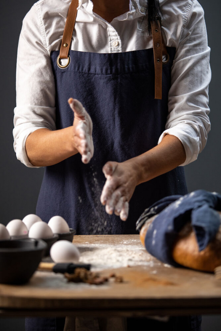 Kosta Pellavainen kutomo esiliina, laivastonsininen