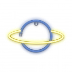 Forever Light Neon LED-valo Saturnus Paristo + USB FLNE11, keltainen/sininen Forever Light Neon LED-valo Saturnus Paristo + USB FLNE11, keltainen/sininen