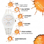 Superdry SDSYG166WRG - 38mm kello 5 barin vedenkestävyydellä, Valkoinen/Kultainen