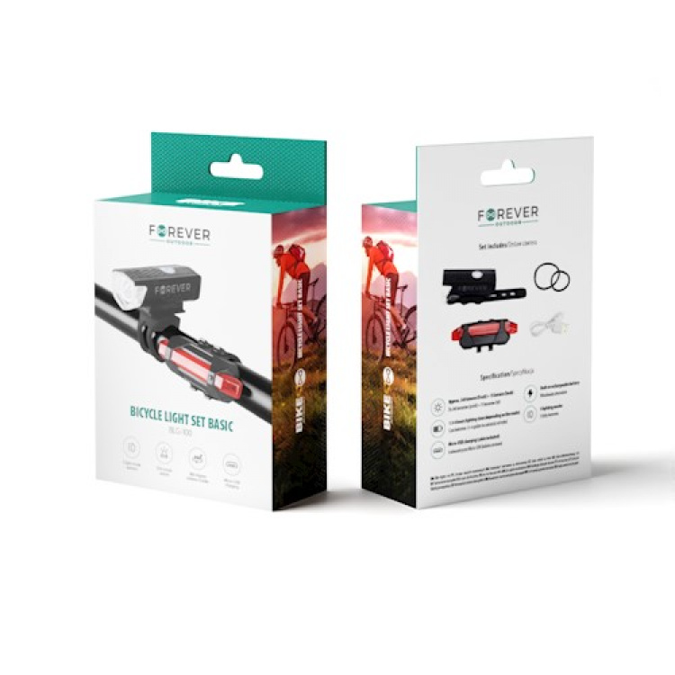 Forever Ulkoilupyörän valosarja Etu- ja takavalo BLG-100