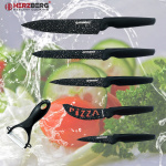 Herzberg 5-delar Marmorbelagt knivset + keramisk skalare (HG-MB5M)