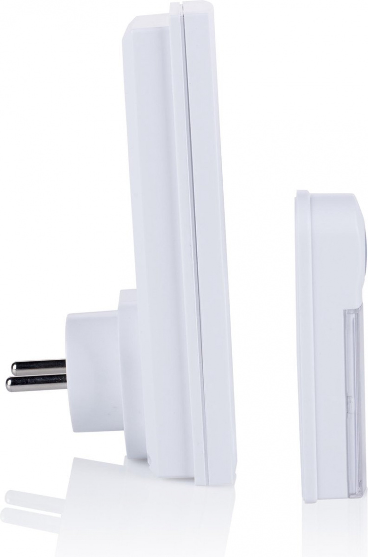 Byron DB411E Langaton ovikello + pistorasiaan kytkettävä vastaanotin, 50 m kantama, valkoinen  Byron DB411E Langaton ovikello + pistorasiaan kytkettävä vastaanotin, 50 m kantama, valkoinen