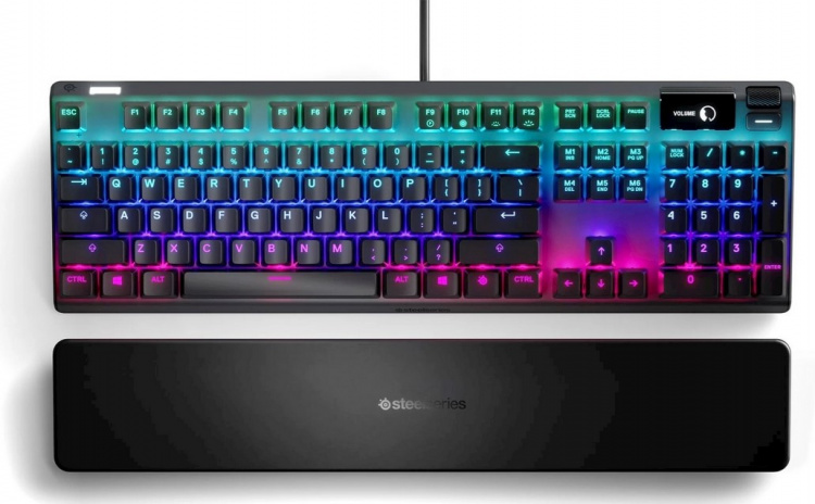 SteelSeries Apex 7 -pelinäppäimistö, jossa on RGB- ja OLED-näyttö