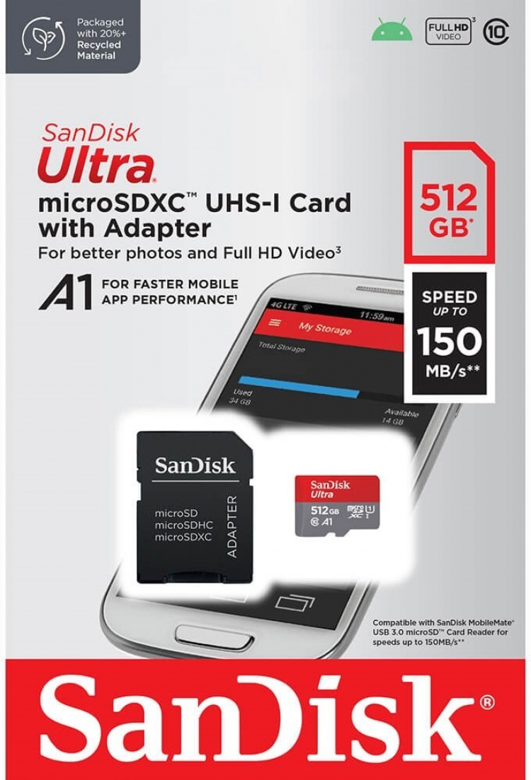 SanDisk Ultra Minneskort microSDXC, 512GB