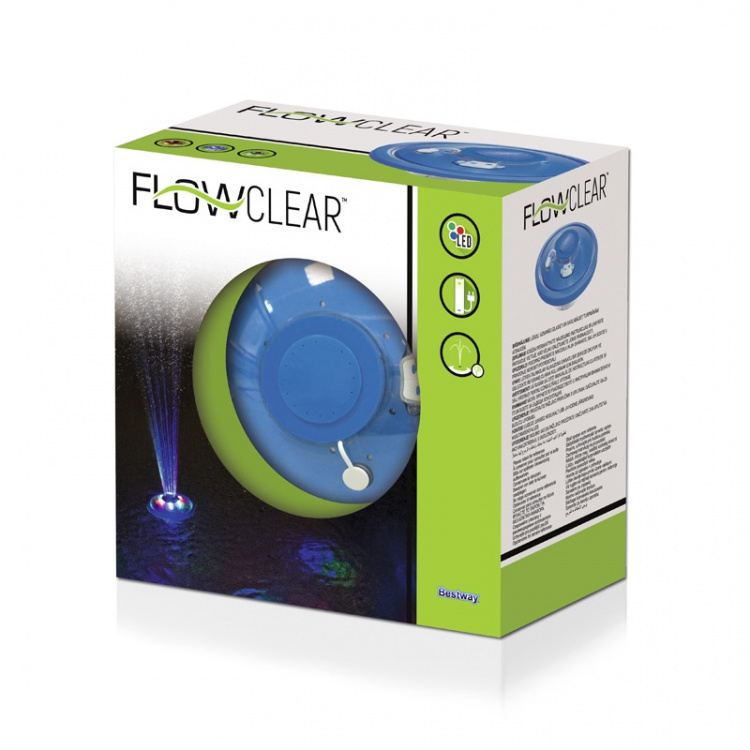 Bestway kelluva allassuihkulähde monivärisellä valoshow\'lla varustettuna Bestway kelluva allassuihkulähde monivärisellä valoshow\'lla varustettuna