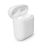 Pehmeä silikonikotelo Apple Airpodsille, valkoinen/läpinäkyvä