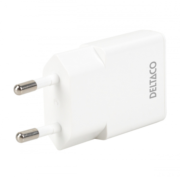 DELTACO USB-C väggladdare, 1x USB-C PD 30 W, slimmad storlek, stödjer PPS DELTACO USB-C väggladdare, 1x USB-C PD 30 W, slimmad storlek, stödjer PPS