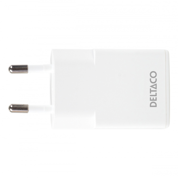 DELTACO USB-C väggladdare, 1x USB-C PD 30 W, slimmad storlek, stödjer PPS DELTACO USB-C väggladdare, 1x USB-C PD 30 W, slimmad storlek, stödjer PPS