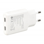 DELTACO USB-C väggladdare 45 W, 2x USB-C PD, slimmad storlek, total effekt 45 W DELTACO USB-C väggladdare 45 W, 2x USB-C PD, slimmad storlek, total effekt 45 W