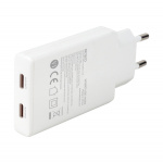 DELTACO USB-C väggladdare 67 W, 2x USB-C PD, slimmad storlek, total effekt 67 W DELTACO USB-C väggladdare 67 W, 2x USB-C PD, slimmad storlek, total effekt 67 W